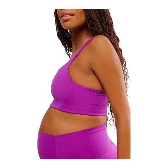 FP Movement X Hatch Square neck Never Better Sports Bra in Berry NEW - Picture 10 of 15